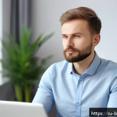 Home 30 비즈니스 코칭과 지속 가능한 성장 - A confident Russian entrepreneur in a modern office setting, practicing mindfulness meditation to ma...